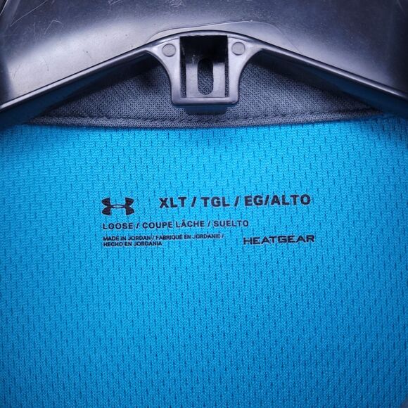 Under Armour Polo Shirt Mens XLT Teal Performance Loose HeatGear Tech - Picture 11 of 13